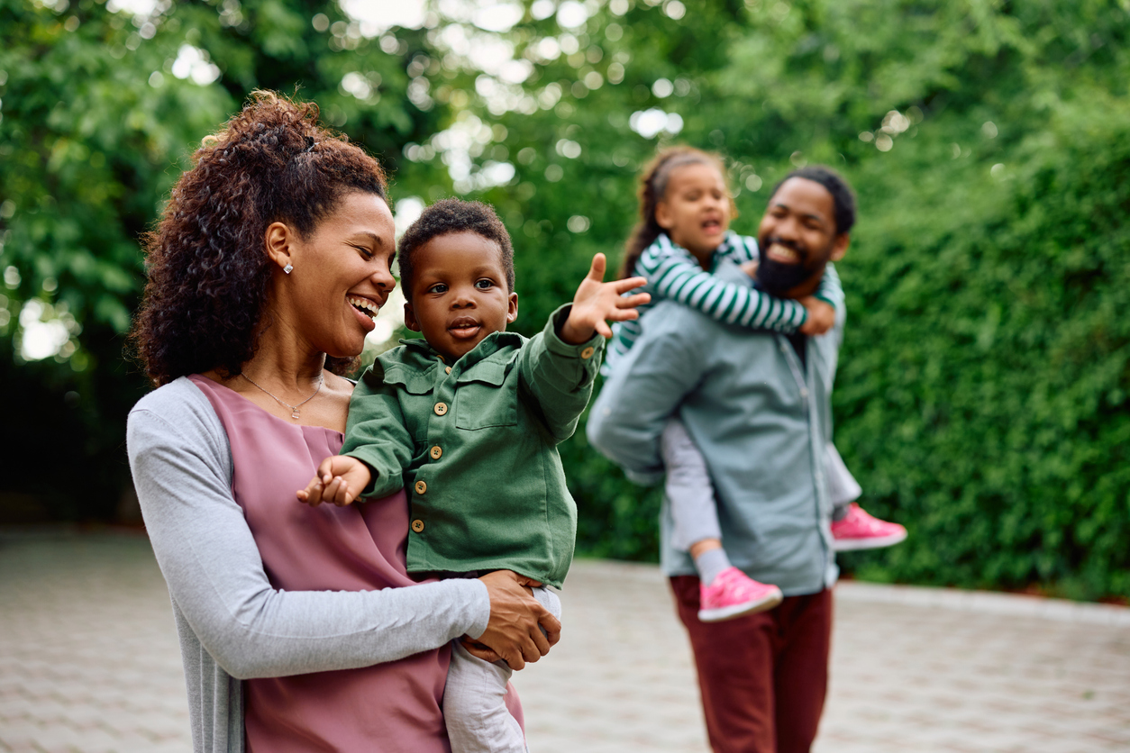Family taking a walk